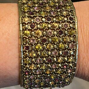 Lavendar and Yellow Jeweled Bohemian Bangle